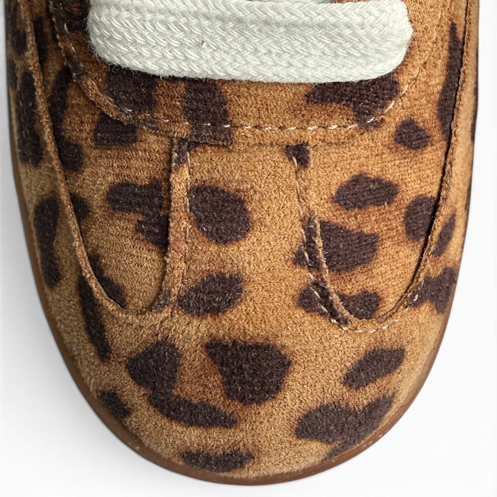New Madden Girl Giia Leopard Print Sneakers Womens Size 6 Faux Suede Gum Sole - Picture 2 of 7